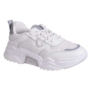 Pierre Cardin Ladies White Grey Sneaker